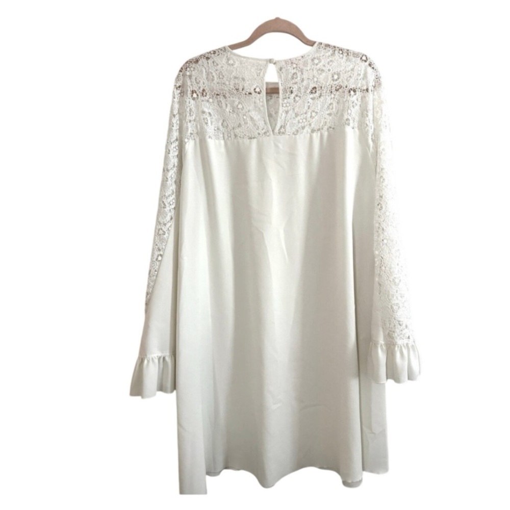 GIAMBA Paris Giambattista Valli White Lace Yoke Mini Dress - Sz 14 (50) - Picture 7 of 8